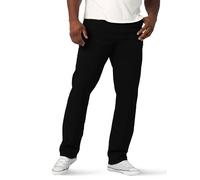 Lee Men's Big & Tall Extreme Motion Relaxed Straight Jean, Black, 54W x 29L
