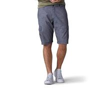 Lee Men's Big & Tall Performance Cargo Short, Gray Heathered Plaid, 52