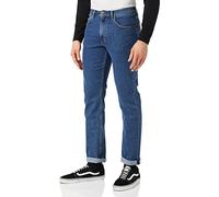 LEE Mens Jeans Brooklyn Straight Leg Stretch Mid Stonewash Blue Denim Pants