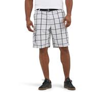 Lee Men's Dungarees New Belted Wyoming Cargo Short, Gray Plaid, 29