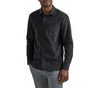Lee Men's Extreme Motion All Purpose Long Sleeve Worker Shirt Button, Charcoal Corduroy, 34/36