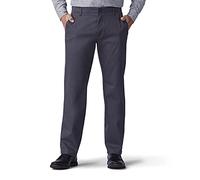 Lee Men's Extreme Motion Flat Front Regular Straight Pant Fit, Charcoal, 42W x 32L