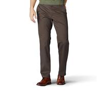 Lee Men's Extreme Motion Flat Front Regular Straight Pant Fit, Tea Leaf, 42W x 34L