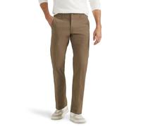 Lee Men's Extreme Motion Flat Front Regular Straight Pant Fit, Woodspice, 34W x 29L