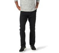 Lee Men's Extreme Motion Flat Front Relaxed Taper Pant Casual, Black, 34W x 30L