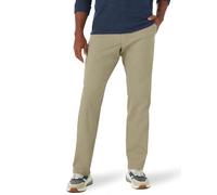 Lee Men's Extreme Motion Flat Front Relaxed Taper Pant Casual, Khaki, 34W x 32L