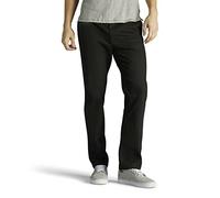 Lee Men's Extreme Motion Flat Front Slim Straight Pant Casual, Black, 33W x 29L