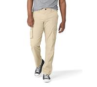 Lee Men's Extreme Motion Synthetic Cargo Straight Fit Pant, KC Khaki, 33W x 32L