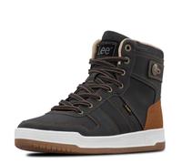 Lee Mens Lee Men's Noah High-top Retro Sneaker, Black/Cognac, 9.5