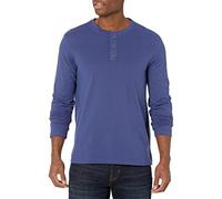 Lee Men's Long Sleeve Soft Washed Cotton Henley T-Shirt, Patriot Blue, 34/36