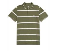 LEE Mens PIQUE POLO SHIRT - MERCENTILE GREEN STRIPE - SIZE LARGE