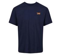 Lee Mens T Shirt Short Sleeve in Denim Blue Standard Fit with Crew Neck and Branded Logo - 100% Cotton Super Soft & Comfortable Loungewear