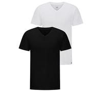 Lee Men's Twin Pack V Neck T-Shirt, Black White, XXL Plus