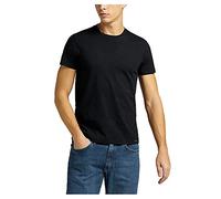 Lee Men's Twin Pack Crew T-Shirts, Short Sleeve, Black, XXL