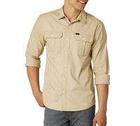 Lee Men's Working West Relaxed Fit Long Sleeve Shirt Button, Ny Safari, XL