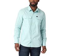Lee Men's Working West Relaxed Fit Long Sleeve Shirt Button, Sea Green, S