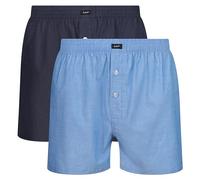 Lee Men's Woven Boxer Shorts in Navy/Blue | Soft Touch 100% Cotton Loose Trunks with Stretchy Elasticated Waistband | Comfortable and Breathable Underwear - Multipack of 3