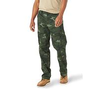 Lee Men's Wyoming Relaxed Fit Cargo Pant, Green Camo, 40W x 32L