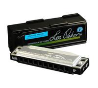 Lee Oskar Harmonica Melody Maker Bb Major for Rhythm and Blues, Country, Afro, Clave, Reggae, Jazz Standards - 10-Hole Diatonic - Brass Reed Plates - Stainless Steel Cover Plates - incl. Plastic Case