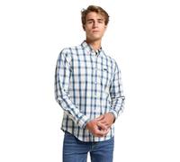 Lee Jeans Men's Shirt Orion - Long Sleeve Button-Down, Blue Check, 100% Cotton, M