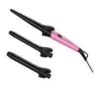 Lee Stafford Multi Barrel Curler | Ceramic Hair Curling Iron - 3 Interachangable Styling Tool Wands, Adjustable Heat Settings, Pro Beach Waves or Big Curly Curls, Adds Shine