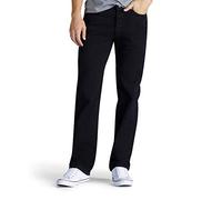 Lee Uniforms Men's Relaxed Fit Straight Leg Jeans, Double Black, 36W / 29L