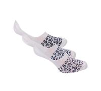 Lee Unisex Adult Leopard Print Liner Socks (Pack of 3) / 4 UK-7 UK White GT6503