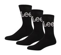 Lee Unisex Sport Socks in Black | Mens and Womens Wicking Breathable Casual Walking Athletic Sock Mid Calf Designer Ribbed | Size 4-5.5 Multipack of 3
