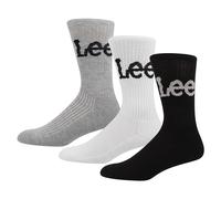 Lee Unisex Sport Socks in Black/White/Grey | Mens and Womens Wicking Breathable Casual Walking Athletic Sock Mid Calf Designer Ribbed | Size 4-5.5 Multipack of 3