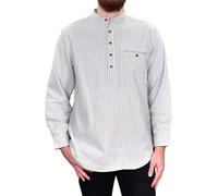 Lee Valley, Ireland Flannel Cotton Grandfather Shirt, Cream, Large