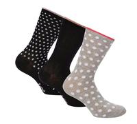 Lee Women's Crew Socks (Pack of 3) - Black/Grey/Pink - Black/Grey/Pink - 4 UK-7 UK - 65% Cotton/33% Polyester/2% Elastane