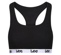 Lee Womens Crop Top in Black with Racerback Style | Comfortable Organic Cotton Low Impact Fitness Underwear with Soft Stretchable Microfibre Underband & Removable Pads