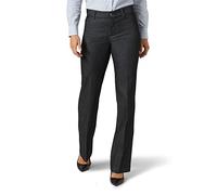 Lee Women's Flex Motion Regular Fit Trouser Pant, Black Rinse, 6 US