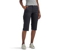 Lee Women's Flex-to-go Mid-Rise 17" Cargo Skimmer Capri Pant, Black, 4