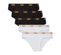 Lee Women's Briefs in Black/White | Cotton Rich Underwear with Soft Microfibre Waistband, XS