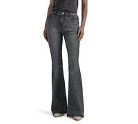 Lee Women's Legendary Mid Rise Flare Jean, Blurred Darks, 16 Short