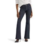 Lee Women's Legendary Mid Rise Flare Jean, Indigo Warrior, 16 Short