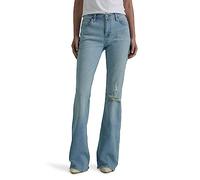 Lee Women's Legendary Mid Rise Flare Jean, Morning Veil Dx, 16 Long