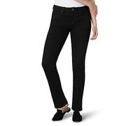 Lee Women's Legendary Mid Rise Straight Leg Jean, Black, 6 Long