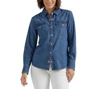 Lee Women's Legendary Slim Fit Western Snap Shirt, Understated Ground, X-Large