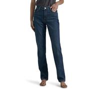 Lee Women's Petite Instantly Slims Classic Relaxed Fit Monroe Straight Leg Jean, Ellis Blue, 8