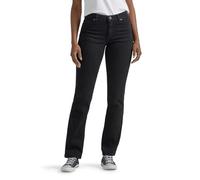 Lee Women's Petite Relaxed Fit Straight Leg Jean, Black Onyx, 14 Short