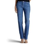 Lee Women's Petite Relaxed Fit Straight Leg Jeans, Meridian Blue, 10