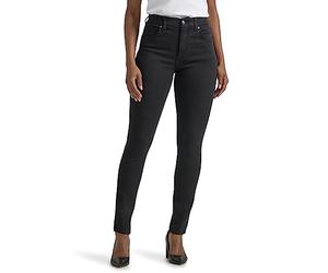 Lee Women's Petite Ultra Lux Comfort with Flex Motion High Rise Skinny Jean, Black, 6 Petite