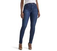 Lee Women's Petite Ultra Lux Comfort with Flex Motion Skinny Leg Jean with Ever Fit, Deepest Dark, 10 Short