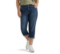 Lee Women's Plus Size Flex Motion Regular Fit 5 Pocket Capri Jean, Bewitched, 18 US