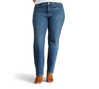 Lee Women's Plus Size Instantly Slims Classic Relaxed Fit Monroe Straight Leg Jean - Blue - 24W Short
