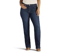 Lee Women's Plus Size Instantly Slims Classic Relaxed Fit Monroe Straight Leg Jean, Ellis, 22 Petite