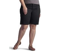 Lee Women's Plus Size Relaxed-fit Avey Knit-Waist Cargo Bermuda Short, Black, Medium