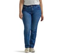 Lee Women's Plus Size Ultra Lux Comfort with Flex Motion Straight Leg Jean, Cobalt Sheen, 22 Plus Long